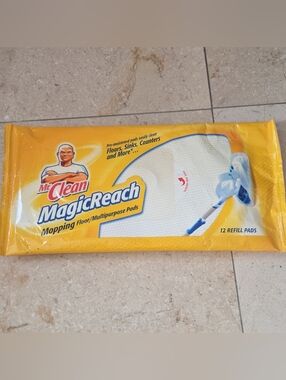 Mr. Clean MagicReach Yellow Mopping Floor Multipurpose Pads - 12 Refill Pads New